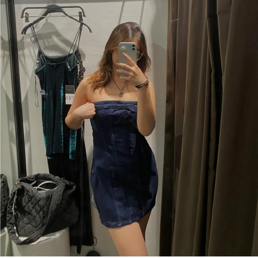 ZARA DENIM CORSET DRESS - Picture 4 of 11